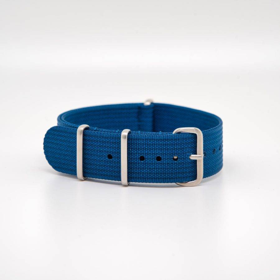Bracelet de montre Nato en nylon côtelé Bleu Marine