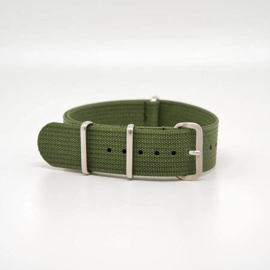 Bracelet de montre Nato en nylon côtelé Vert