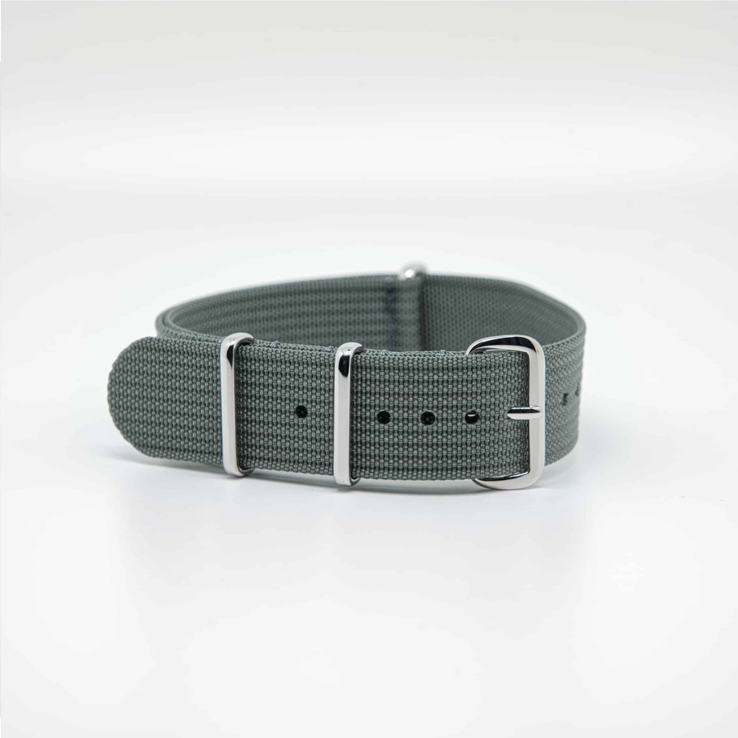 Bracelet de montre Nato en nylon côtelé gris Le Bracelet Nato